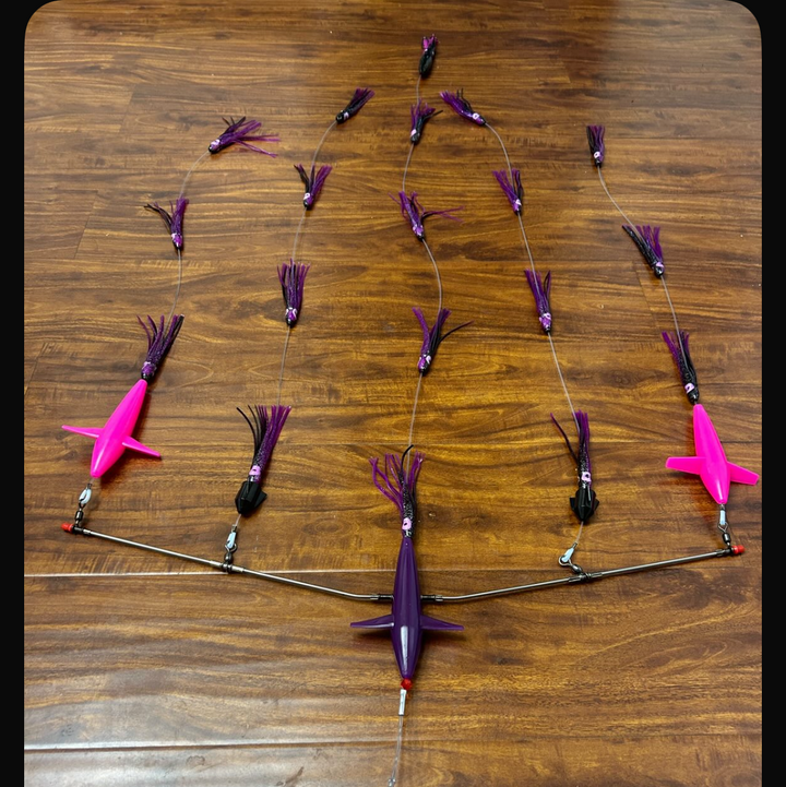 24 inch bar w 19 teasers and 3 splash birds