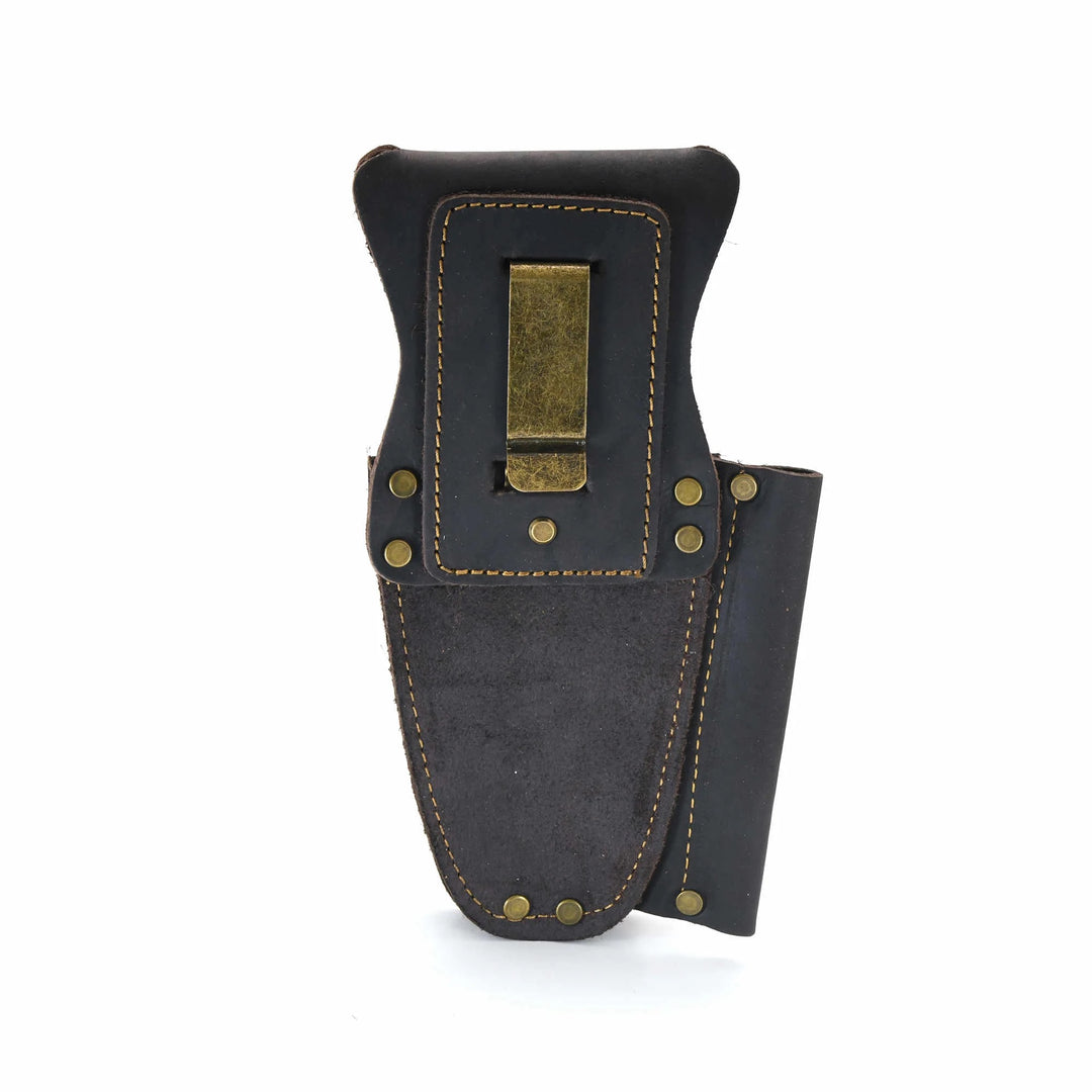 Back of Holster has clip and also belt loop